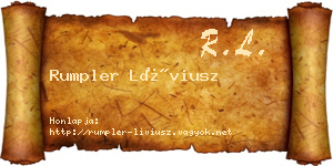 Rumpler Líviusz névjegykártya